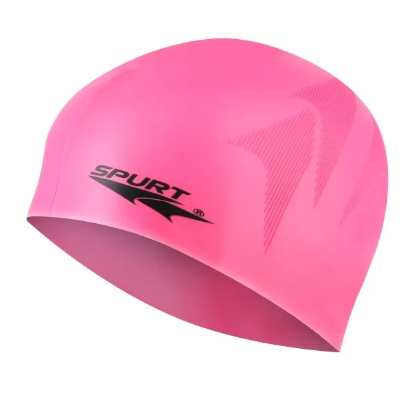 Silikonová čepice SPURT SC16 s plastickým vzorem, růžová