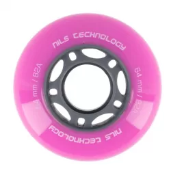 PU kolečka NILS EXTREME 64x24 mm růžové (4ks)